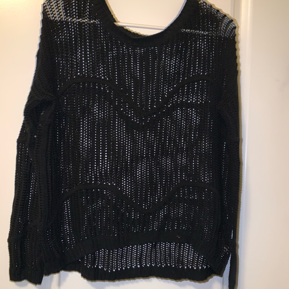 BLACK VANS SHEER SWEATER